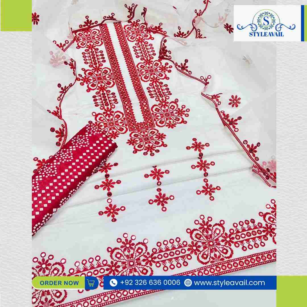 Cotton Lawn Fabric Pakistan - Image 4