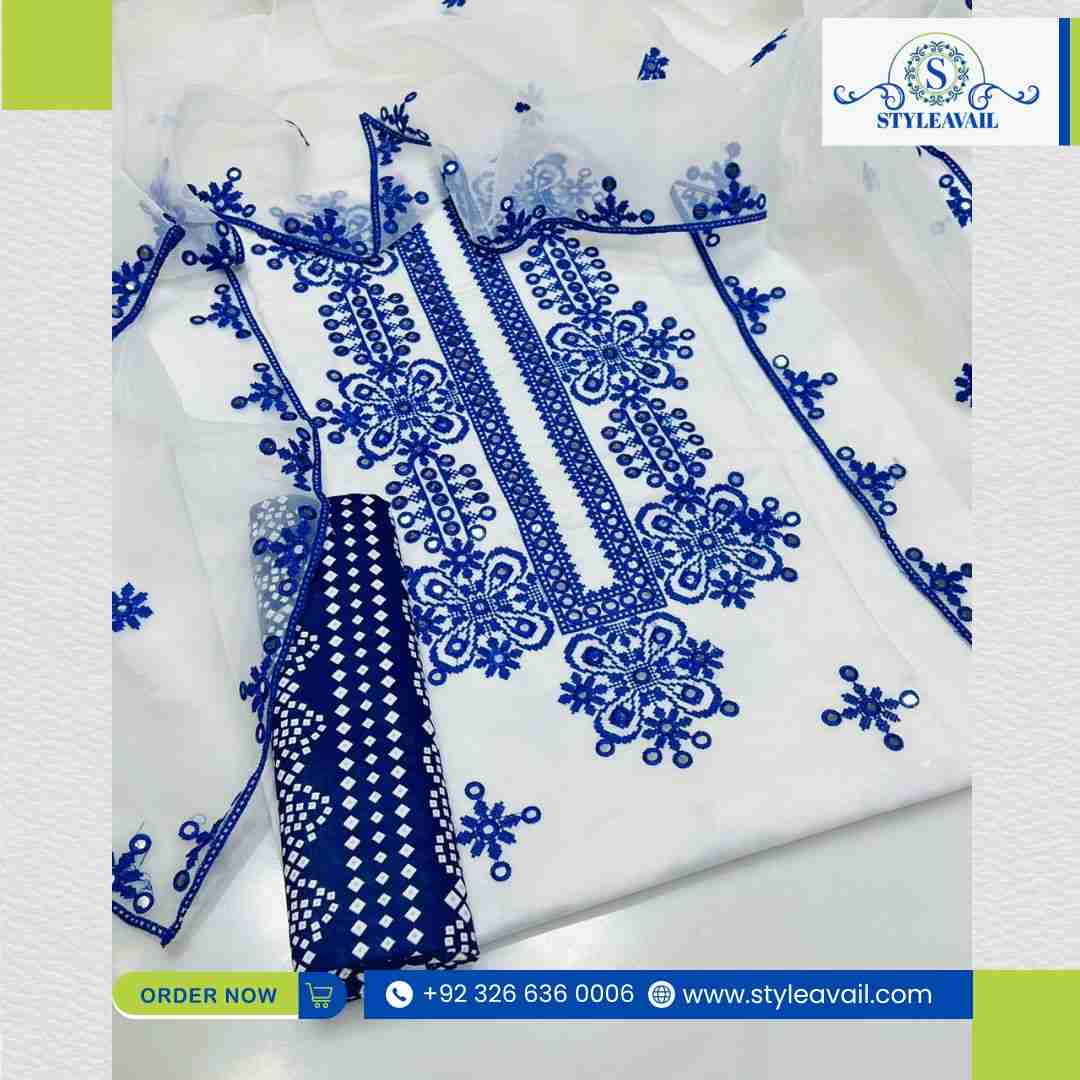 Cotton Lawn Fabric Pakistan - Image 2