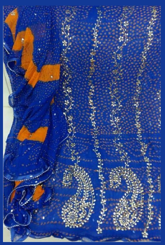Chikenkari with Mukesh Work